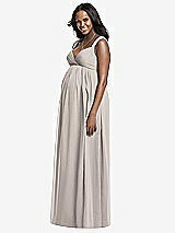 Front View Thumbnail - Taupe Dessy Collection Maternity Bridesmaid Dress M433