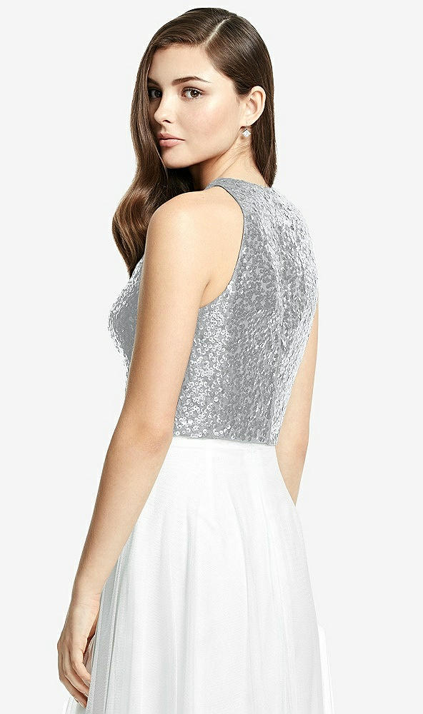 Back View - Silver Sleeveless Sequin Top