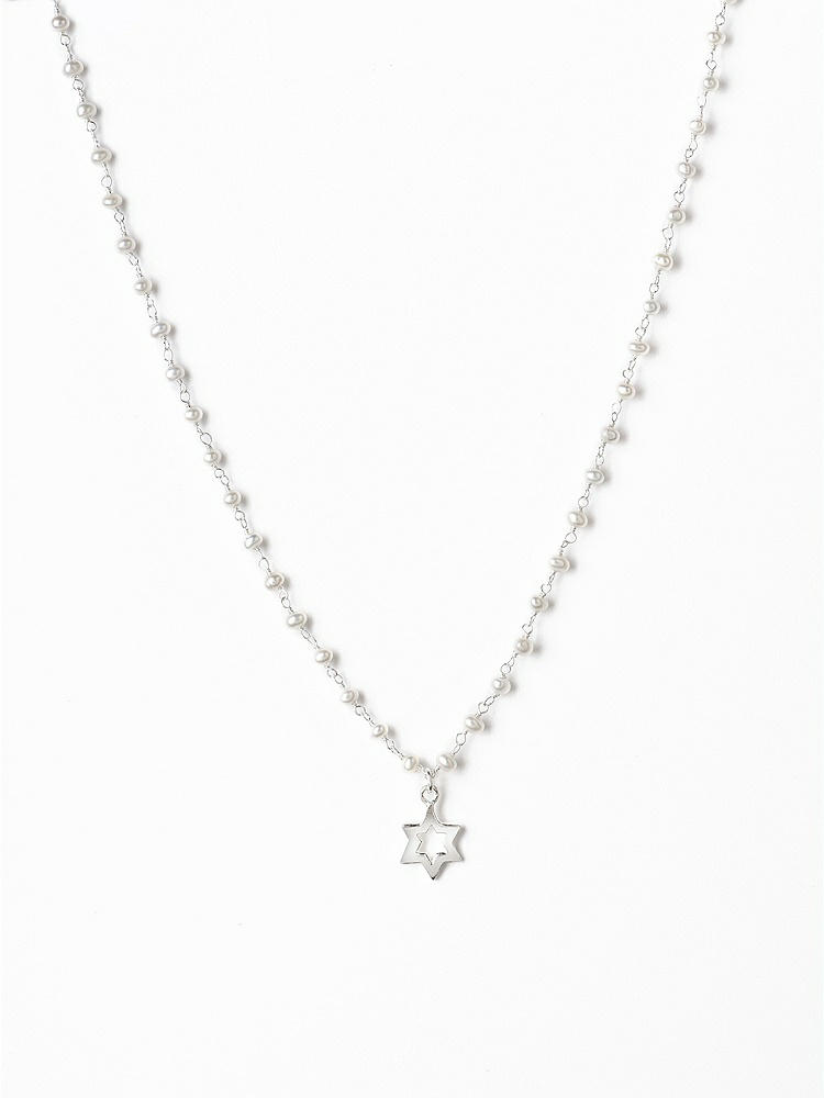 Front View - Silver Star of David Necklace