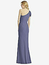 Alt View 2 Thumbnail - French Blue Bowed One-Shoulder Trumpet Gown