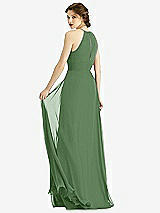 Rear View Thumbnail - Vineyard Green Keyhole Halter Chiffon Maxi Dress
