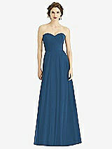 Front View Thumbnail - Dusk Blue Strapless Sweetheart Gown with Optional Straps