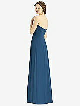 Rear View Thumbnail - Dusk Blue Strapless Sweetheart Gown with Optional Straps