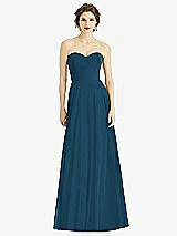 Front View Thumbnail - Atlantic Blue Strapless Sweetheart Gown with Optional Straps