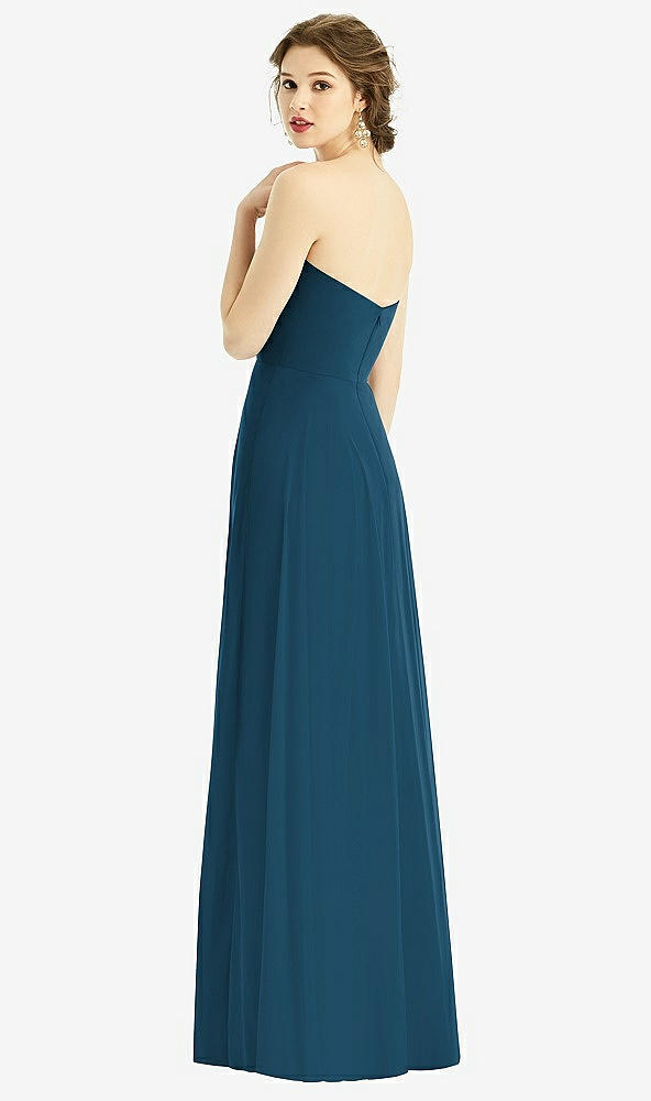 Back View - Atlantic Blue Strapless Sweetheart Gown with Optional Straps