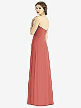 Rear View Thumbnail - Coral Pink Strapless Sweetheart Gown with Optional Straps