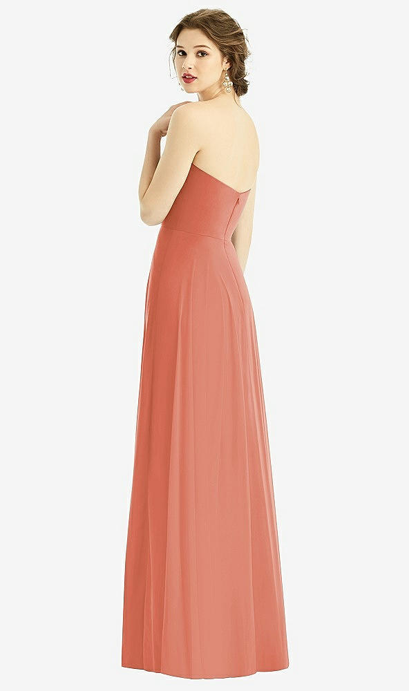 Back View - Terracotta Copper Strapless Sweetheart Gown with Optional Straps