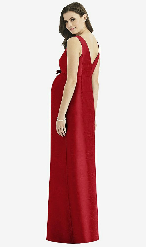 Back View - Garnet Alfred Sung Maternity Bridesmaid Dress Style M438