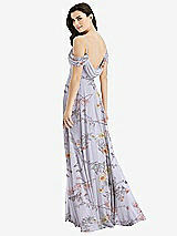 Front View Thumbnail - Butterfly Botanica Silver Dove Off-the-Shoulder Open Cowl-Back Maxi Dress