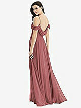 Front View Thumbnail - English Rose Off-the-Shoulder Open Cowl-Back Maxi Dress