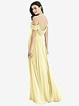 Front View Thumbnail - Pale Yellow Off-the-Shoulder Open Cowl-Back Maxi Dress