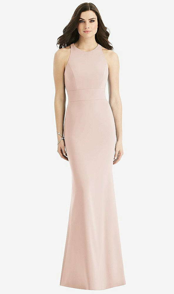 Back View - Cameo Criss Cross Twist Cutout Back Trumpet Gown