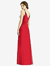 Rear View Thumbnail - Parisian Red Draped Wrap Chiffon Maxi Dress with Sash