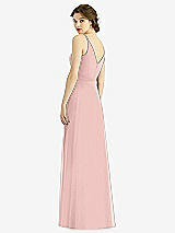 Rear View Thumbnail - Rose - PANTONE Rose Quartz Draped Wrap Chiffon Maxi Dress with Sash