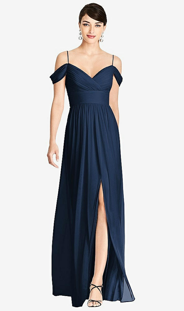 Front View - Midnight Navy Alfred Sung Bridesmaid Dress D743