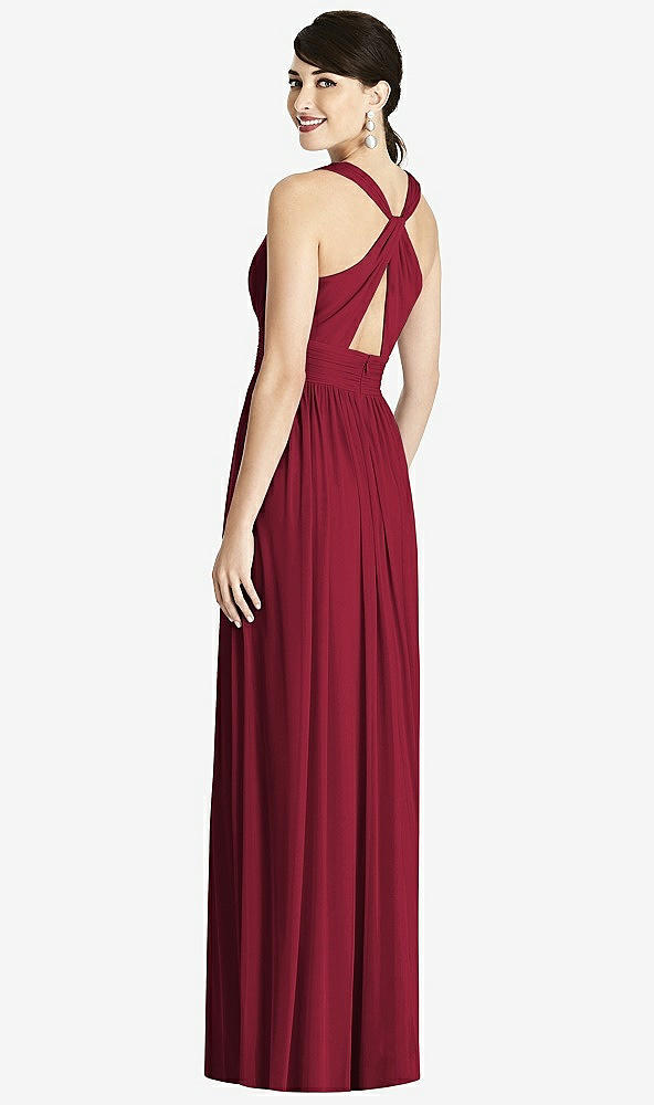 Back View - Burgundy Alfred Sung Bridesmaid Dress D744