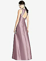 Rear View Thumbnail - Dusty Rose Sleeveless Open-Back Satin A-Line Dress