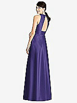 Rear View Thumbnail - Grape Sleeveless Open-Back Pleated Skirt Dress with Pockets
