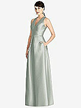 Front View Thumbnail - Willow Green Sleeveless Open-Back Pleated Skirt Dress with Pockets