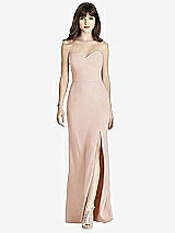 Front View Thumbnail - Cameo Strapless Crepe Trumpet Gown with Front Slit