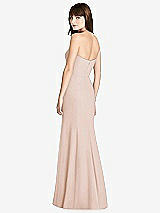 Rear View Thumbnail - Cameo Strapless Crepe Trumpet Gown with Front Slit