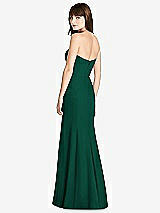 Rear View Thumbnail - Hunter Green Strapless Crepe Trumpet Gown with Front Slit