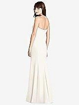 Rear View Thumbnail - Ivory Strapless Crepe Trumpet Gown with Front Slit
