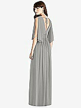 Rear View Thumbnail - Chelsea Gray Split Sleeve Backless Chiffon Maxi Dress