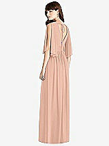 Rear View Thumbnail - Pale Peach Split Sleeve Backless Chiffon Maxi Dress