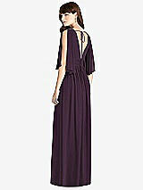 Rear View Thumbnail - Aubergine Split Sleeve Backless Chiffon Maxi Dress