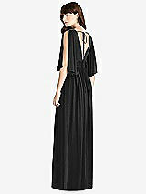 Rear View Thumbnail - Black Split Sleeve Backless Chiffon Maxi Dress