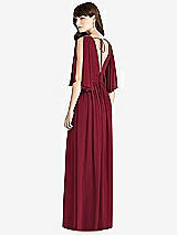 Rear View Thumbnail - Burgundy Split Sleeve Backless Chiffon Maxi Dress