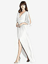 Front View Thumbnail - White Split Sleeve Backless Chiffon Maxi Dress
