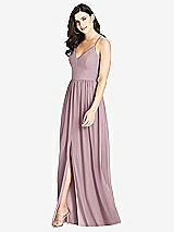 Front View Thumbnail - Dusty Rose Criss Cross Strap Backless Maxi Dress