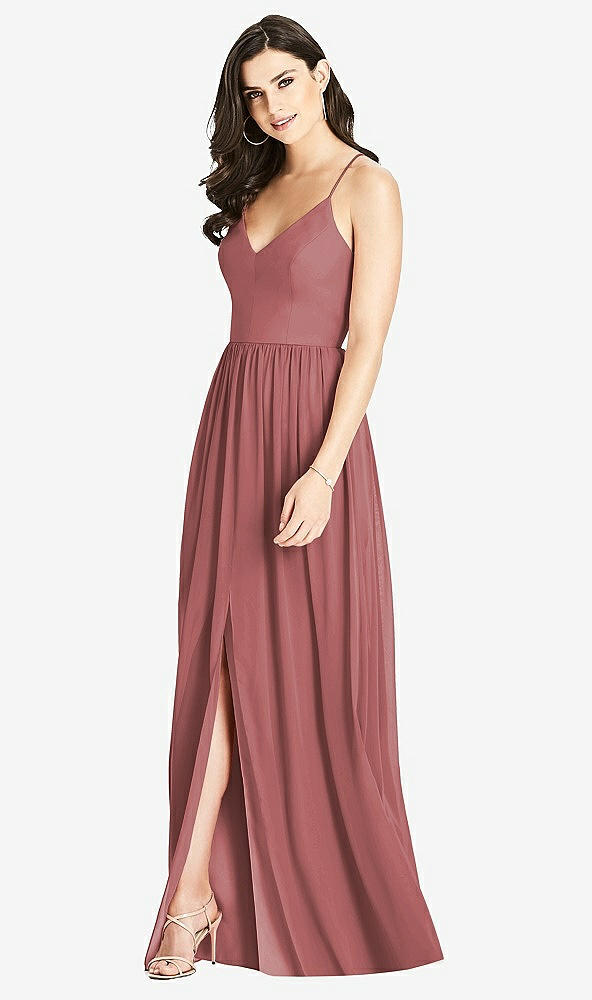 Front View - English Rose Criss Cross Strap Backless Maxi Dress
