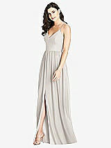 Front View Thumbnail - Oyster Criss Cross Strap Backless Maxi Dress