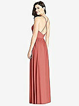 Rear View Thumbnail - Coral Pink Criss Cross Strap Backless Maxi Dress