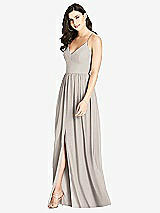 Front View Thumbnail - Taupe Criss Cross Strap Backless Maxi Dress
