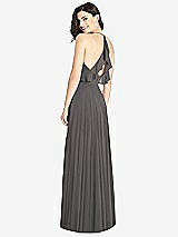 Front View Thumbnail - Caviar Gray Ruffled Strap Cutout Wrap Maxi Dress