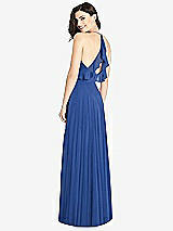 Front View Thumbnail - Classic Blue Ruffled Strap Cutout Wrap Maxi Dress