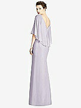 Rear View Thumbnail - Moondance V-Back Trumpet Gown with Draped Cape Overlay