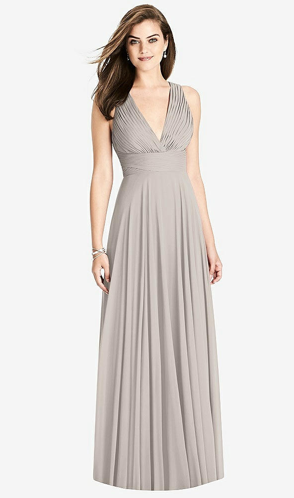 Front View - Taupe Bella Bridesmaids Dress BB117