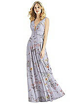 Front View Thumbnail - Butterfly Botanica Silver Dove & Light Nude Bella Bridesmaids Dress BB109