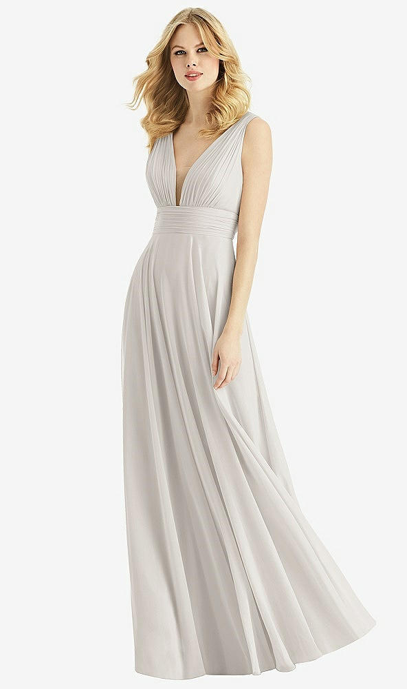 Front View - Oyster & Light Nude Bella Bridesmaids Dress BB109