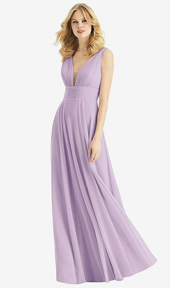 Front View - Pale Purple & Light Nude Bella Bridesmaids Dress BB109