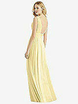 Rear View Thumbnail - Pale Yellow & Light Nude Bella Bridesmaids Dress BB109