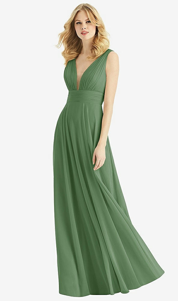 Front View - Vineyard Green & Light Nude Bella Bridesmaids Dress BB109