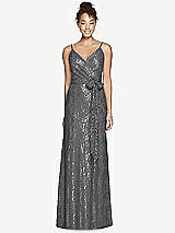 Front View Thumbnail - Charcoal Gray After Six Bridesmaid Dress 6787