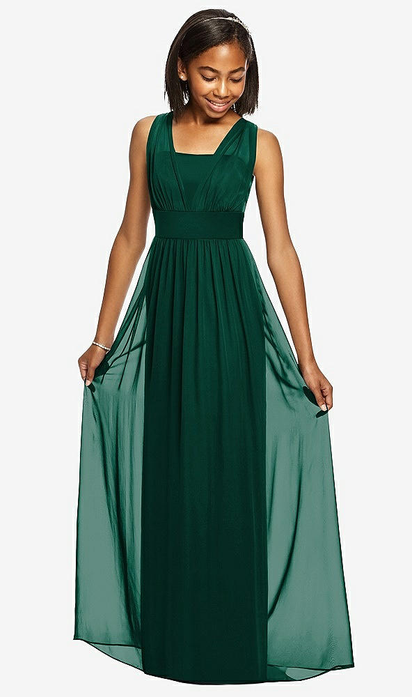 Front View - Hunter Green Dessy Collection Junior Bridesmaid Dress JR543