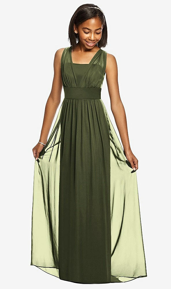 Front View - Olive Green Dessy Collection Junior Bridesmaid Dress JR543
